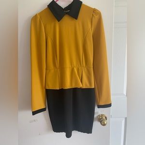 Long sleeves Peplum dress